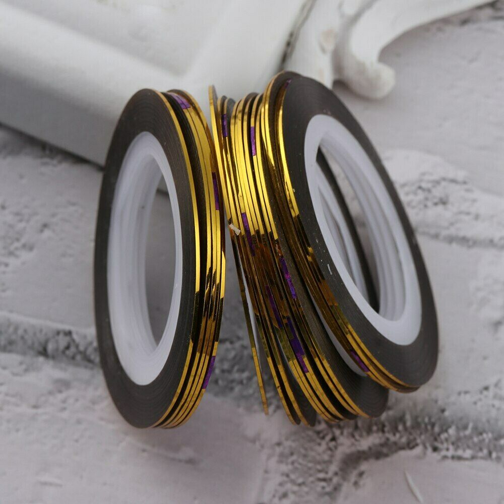 Designer LV brown gold glitter stripping tape NAIL India