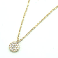 2 Layer Gold Plated Necklace Cubic Zircornia Abstract Geometric Circle link chain