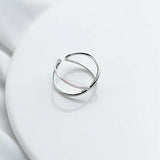 Adjustable Silver 2 layer Crisscross Ring One Size Fits All X Cross Plus