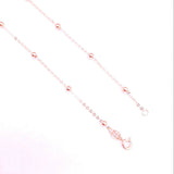 Pink Rose Gold Ball Chain Necklace over 925 Sterling Silver 18in 45cm