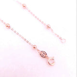 Pink Rose Gold Ball Chain Necklace over 925 Sterling Silver 18in 45cm