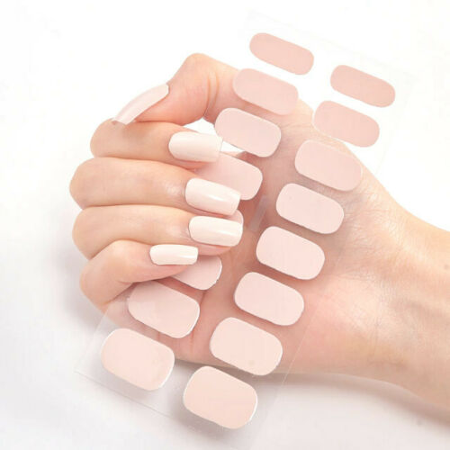 Light Pink Solid Nail Polish Strips Opaque Nail Wraps Stickers Press On Pale 09
