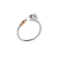 Women Fashion Rabbit and Carrot Jewelry Silver Rings Wedding Gift Adjustable