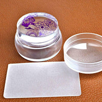 Clear Silicone Nail Art Stamping Circle Stamper Scraper Decors Plate Manicure