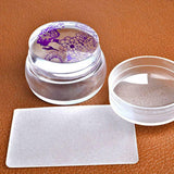 Clear Silicone Nail Art Stamping Circle Stamper Scraper Decors Plate Manicure